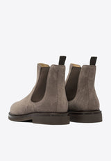 Brunello Cucinelli Suede Chelsea Boots Gray MZUPEAE818C2637_82394