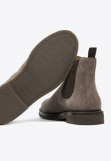 Brunello Cucinelli Suede Chelsea Boots Gray MZUPEAE818C2637_82394