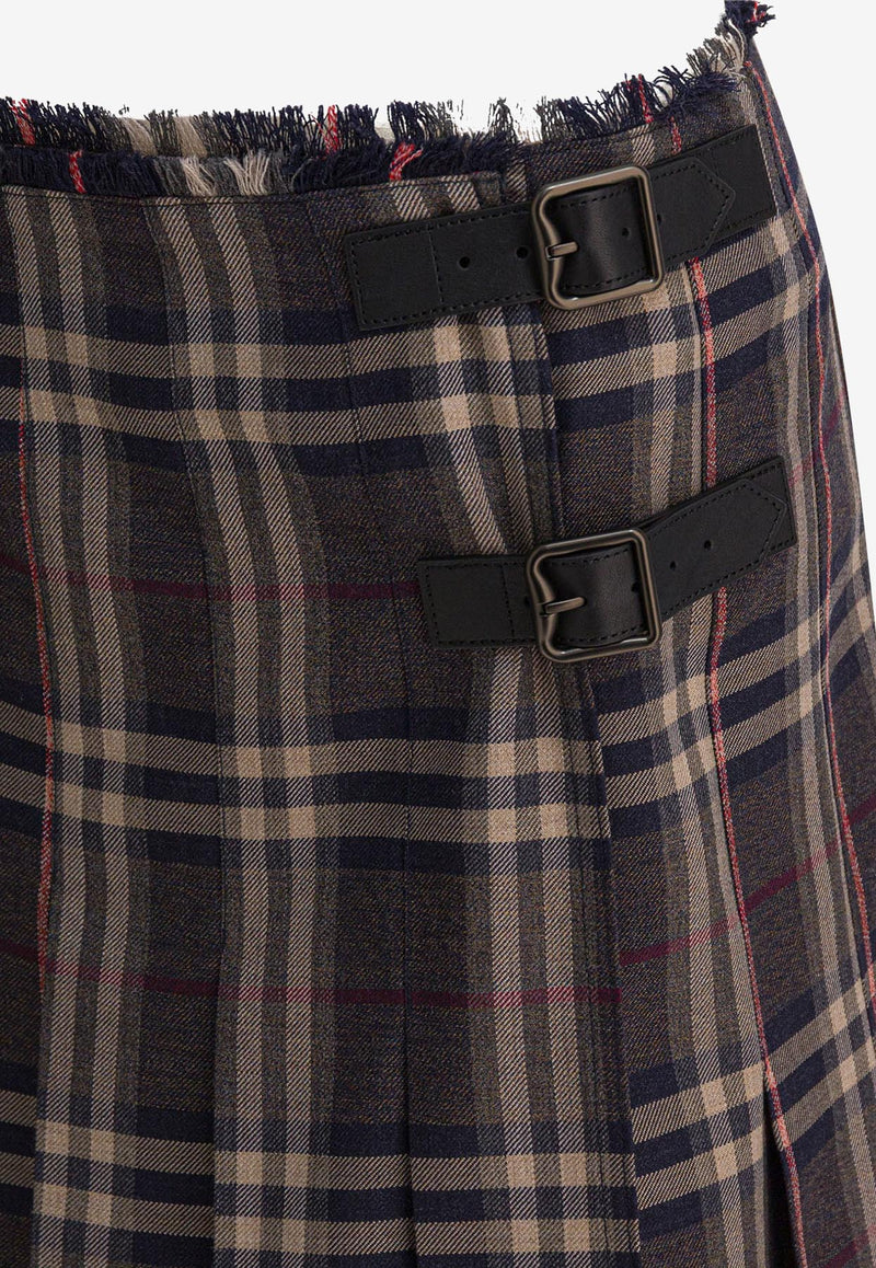 Burberry Pleated Check Mini Skirt Multicolor 8110427_82283