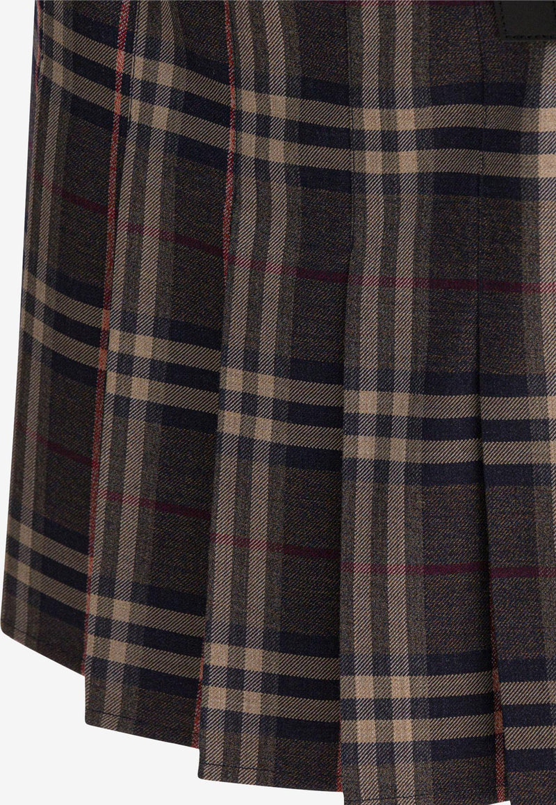 Burberry Pleated Check Mini Skirt Multicolor 8110427_82283