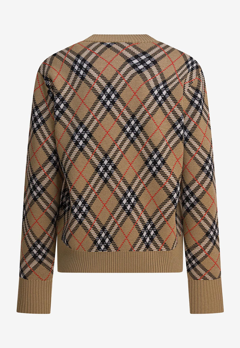 Burberry Vintage Check Wool Knit Sweater Beige 8110514_82816