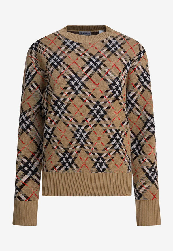 Burberry Vintage Check Wool Knit Sweater Beige 8110514_82816