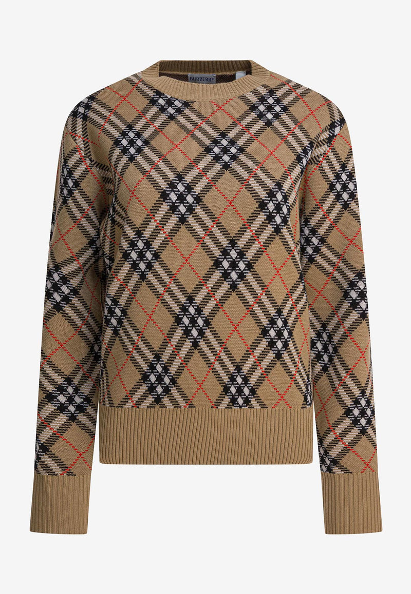 Burberry Vintage Check Wool Knit Sweater Beige 8110514_82816