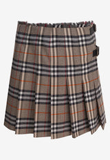 Burberry Vintage Check Pleated Mini Skirt Beige 8113042_82290