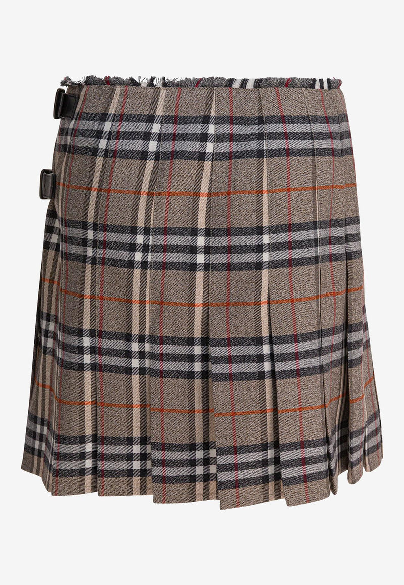 Burberry Vintage Check Pleated Mini Skirt Beige 8113042_82290