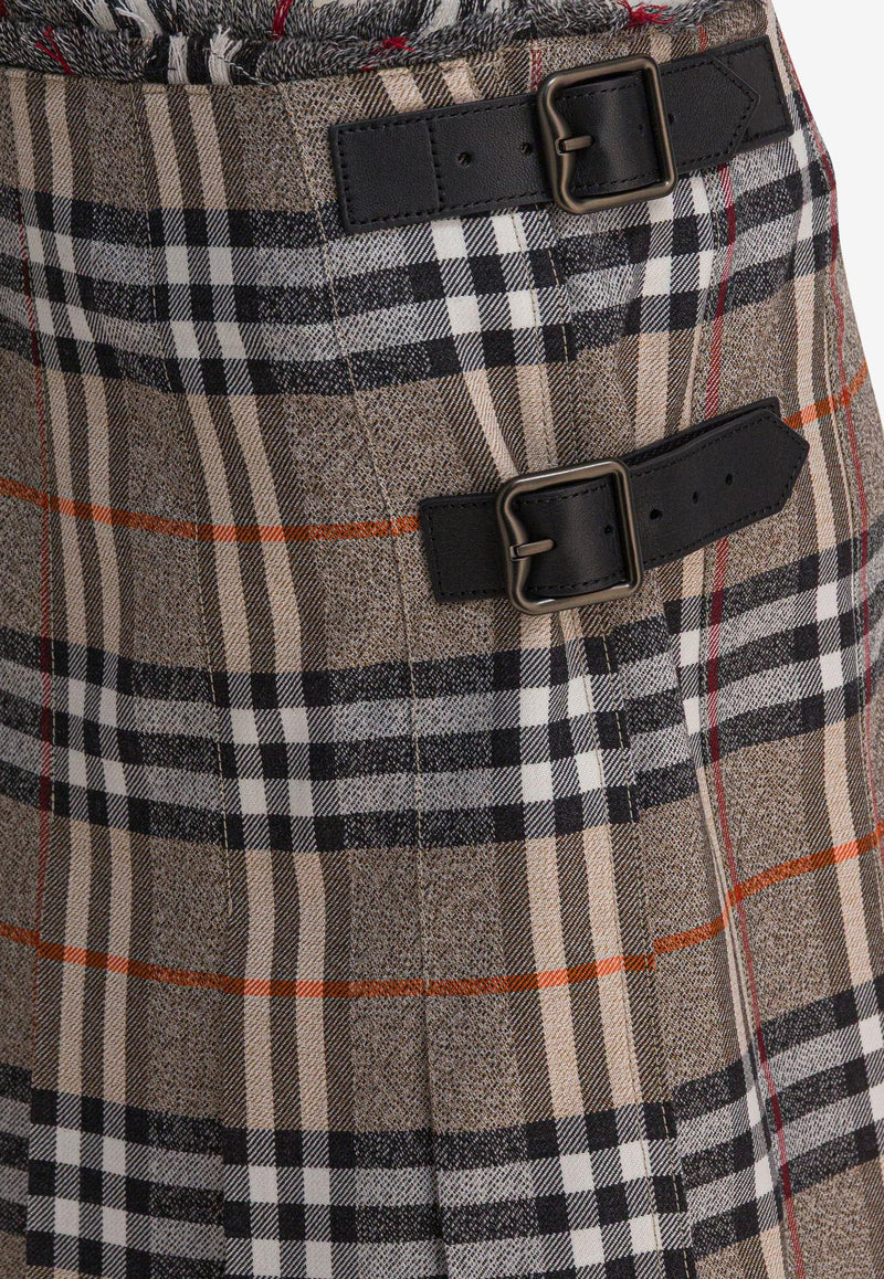 Burberry Vintage Check Pleated Mini Skirt Beige 8113042_82290