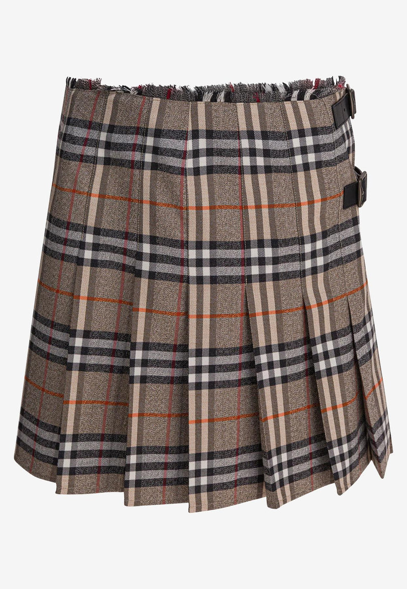 Burberry Vintage Check Pleated Mini Skirt Beige 8113042_82290
