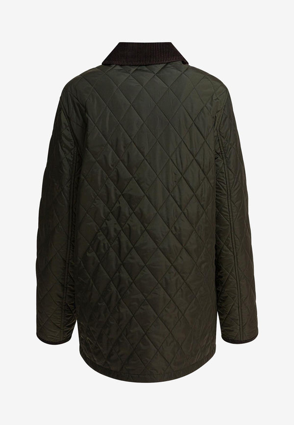 Burberry Quilted Buttoned Jacket  Green 8113591_82071