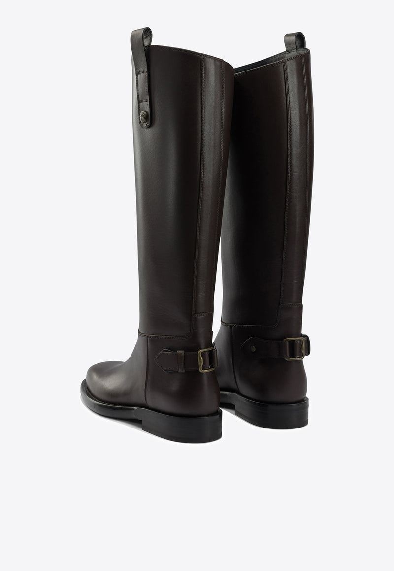Burberry Leather Cavalier Knee-High Boots Brown 8114939_21143bac-b840-44b2-a6ef-6845edab9d82