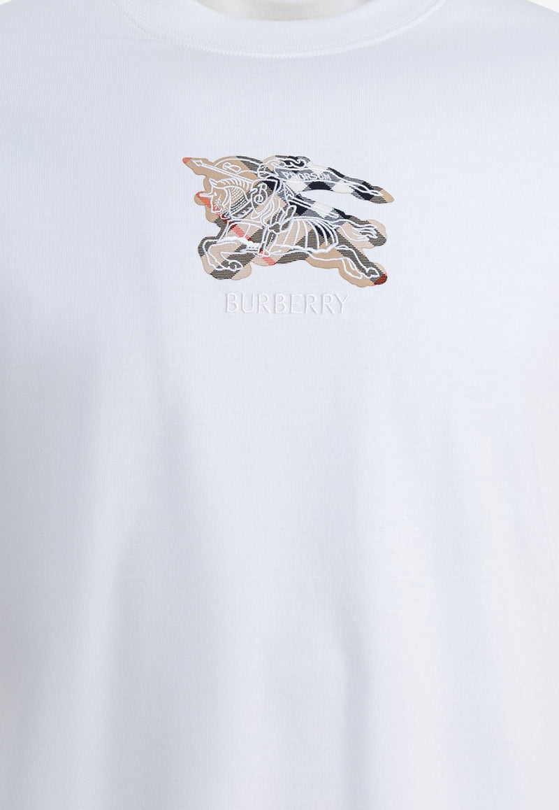 Burberry EKD Check Embroidery T-shirt
 White 8116170_fc797e40-5b33-4295-8923-c22f4d8945e5