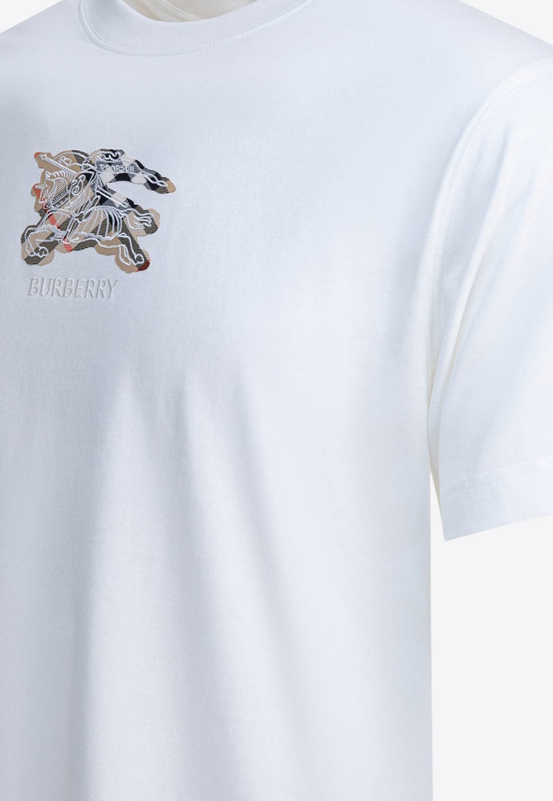 Burberry EKD Check Embroidery T-shirt
 White 8116170_fc797e40-5b33-4295-8923-c22f4d8945e5