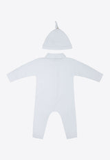 Burberry Kids Babies Check-Trimmed Jumpsuit Gift Set - Set of 3 White 8100691_82011