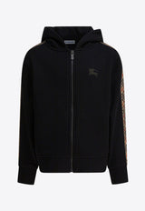 Burberry Kids Boys Check-Trimmed Zip-Up Hoodie Black 8108062_81803
