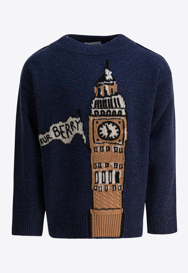 Burberry Kids Boys Big Ben Intarsia Knit Sweater Blue 8109516_d3465079-4ae3-459a-9805-6b00d7102157