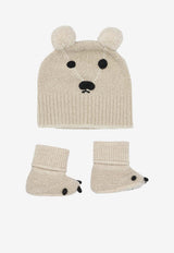 Burberry Kids Babies Bear-Shaped Beanie Gift Set - Set of 2 Beige 8109598_35787bcf-da90-4183-ab26-4a83eb5b4d8b