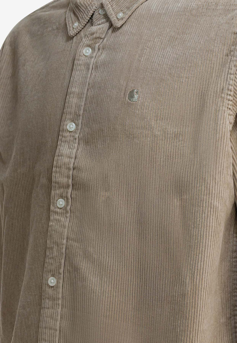 Carhartt Wip Madison Cord Long-Sleeved Corduroy Shirt Beige I0299580FGXX.03_2414409e-8c5e-41ad-aee9-c5675148e54f