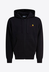 Carhartt Wip American Script Zip-Up Hooded Sweatshirt Black I03306389XX.03_e2d3a4a6-4749-44bd-a1ce-ac727f6a63ce