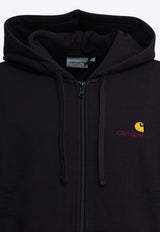 Carhartt Wip American Script Zip-Up Hooded Sweatshirt Black I03306389XX.03_e2d3a4a6-4749-44bd-a1ce-ac727f6a63ce
