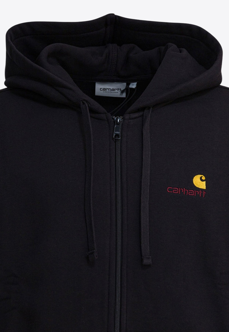 Carhartt Wip American Script Zip-Up Hooded Sweatshirt Black I03306389XX.03_e2d3a4a6-4749-44bd-a1ce-ac727f6a63ce
