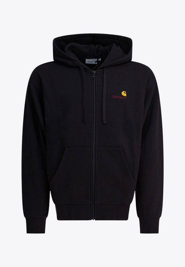 Carhartt Wip American Script Zip-Up Hooded Sweatshirt Black I03306389XX.03_e2d3a4a6-4749-44bd-a1ce-ac727f6a63ce