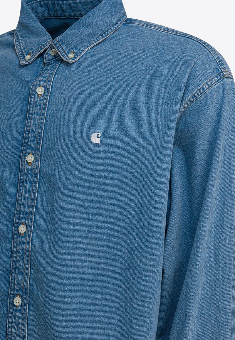 Carhartt Wip Lucas Long-Sleeved Denim Shirt Blue I0345250135.03_816f49ad-1e12-4168-ac1d-43fa4f863e0e
