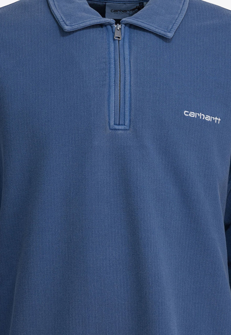 Carhartt Wip Script Half-Zip Sweatshirt Blue I03518832FGD.03_162a65c7-651e-4846-b109-26e658e9a074