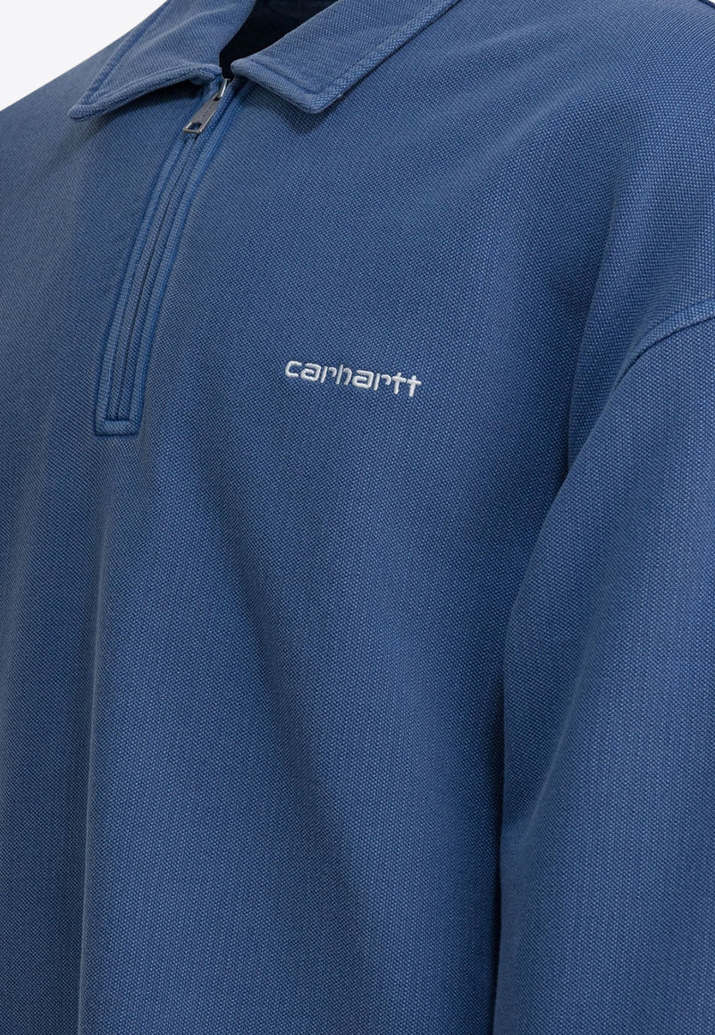 Carhartt Wip Script Half-Zip Sweatshirt Blue I03518832FGD.03_162a65c7-651e-4846-b109-26e658e9a074