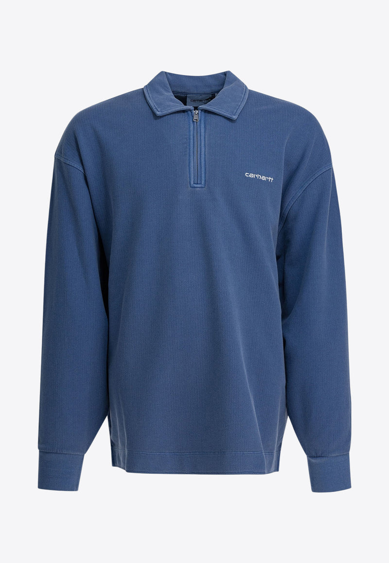 Carhartt Wip Script Half-Zip Sweatshirt Blue I03518832FGD.03_162a65c7-651e-4846-b109-26e658e9a074
