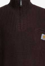 Carhartt Wip Detroit Half-Zip Wool-Blend Sweater Brown I03539833HXX.03_f4721d6f-de7c-4304-b7dc-2dc9fb9f2bfb