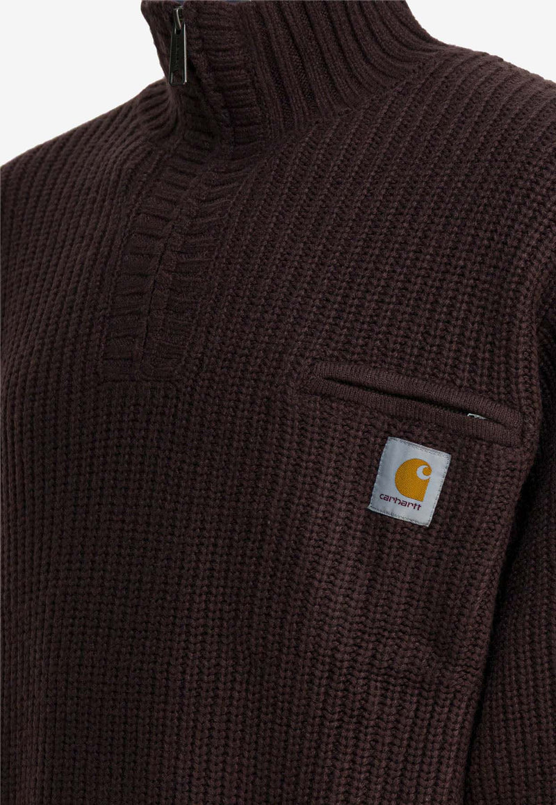 Carhartt Wip Detroit Half-Zip Wool-Blend Sweater Brown I03539833HXX.03_f4721d6f-de7c-4304-b7dc-2dc9fb9f2bfb