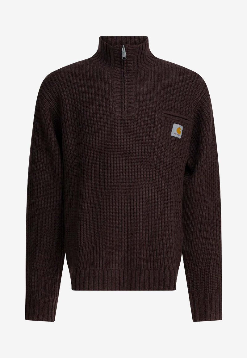 Carhartt Wip Detroit Half-Zip Wool-Blend Sweater Brown I03539833HXX.03_f4721d6f-de7c-4304-b7dc-2dc9fb9f2bfb