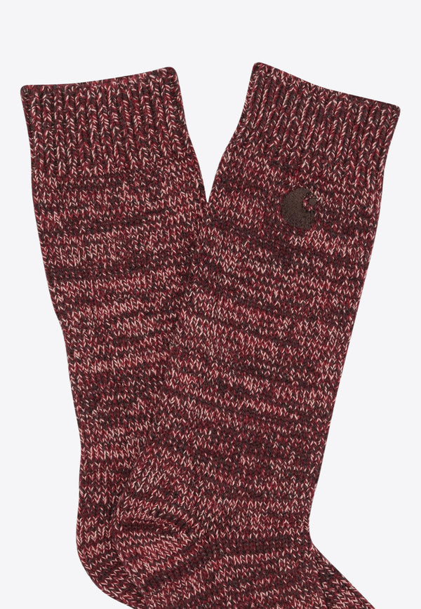 Carhartt Wip Tony Ribbed Socks Maroon I0354783GTXX.06_adf33b98-e5dd-4052-82bd-a5c95e0cf548