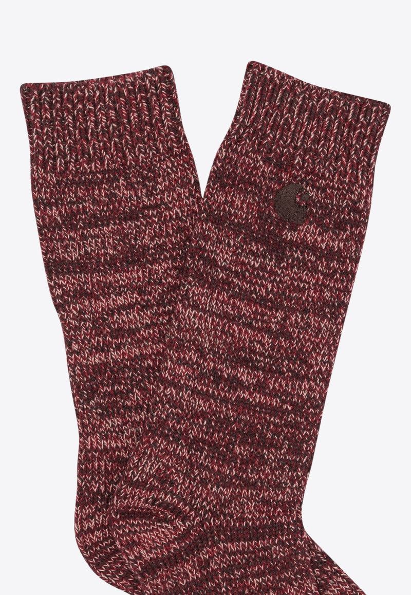 Carhartt Wip Tony Ribbed Socks Maroon I0354783GTXX.06_adf33b98-e5dd-4052-82bd-a5c95e0cf548