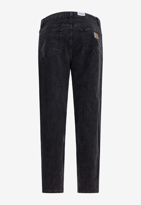 Carhartt Wip Aaron Straight-Leg Velvet Pants Black I035689890F.00_0fce046f-520f-4285-aa49-2a4625f1ed25