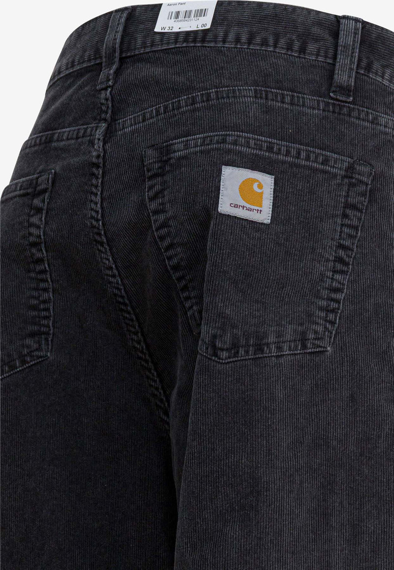 Carhartt Wip Aaron Straight-Leg Velvet Pants Black I035689890F.00_0fce046f-520f-4285-aa49-2a4625f1ed25
