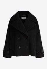 Chloé Oversized Short Wool Coat Black CH25AMA96952001_82006