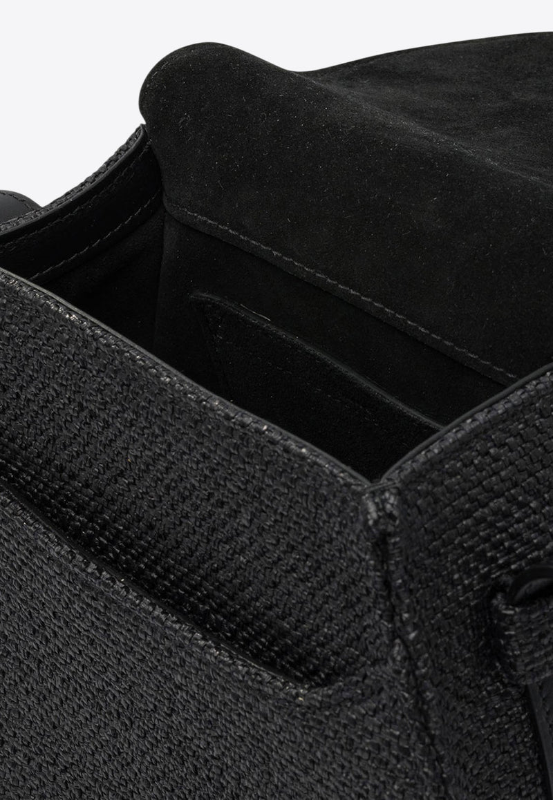 Chloé Marcie Woven Saddle Shoulder Bag Black CH25US680P19001_82703