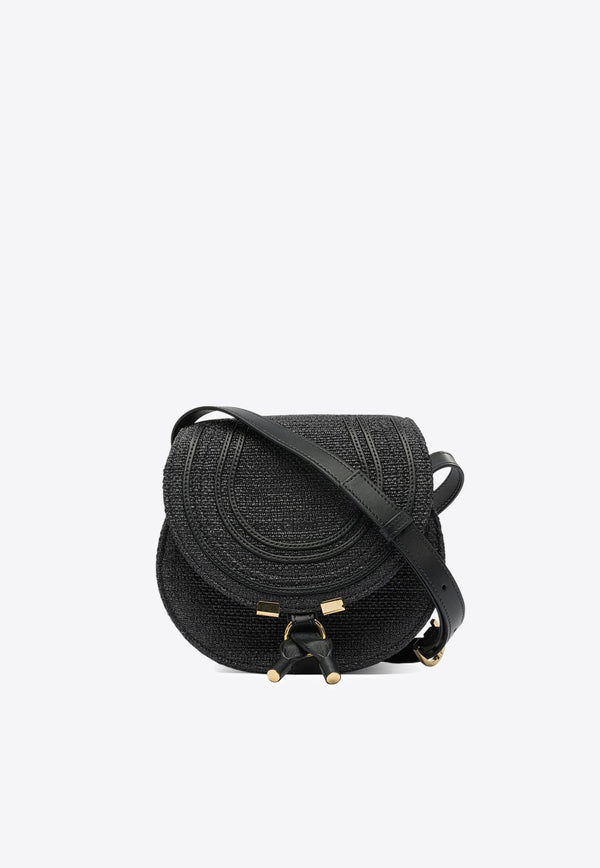 Chloé Marcie Woven Saddle Shoulder Bag Black CH25US680P19001_82703