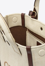 Chloé Small Carry Tote Bag in Raffia-Effect Beige CH25US911P1924P_82422