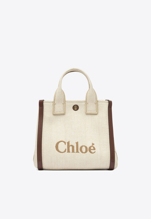 Chloé Small Carry Tote Bag in Raffia-Effect Beige CH25US911P1924P_82422