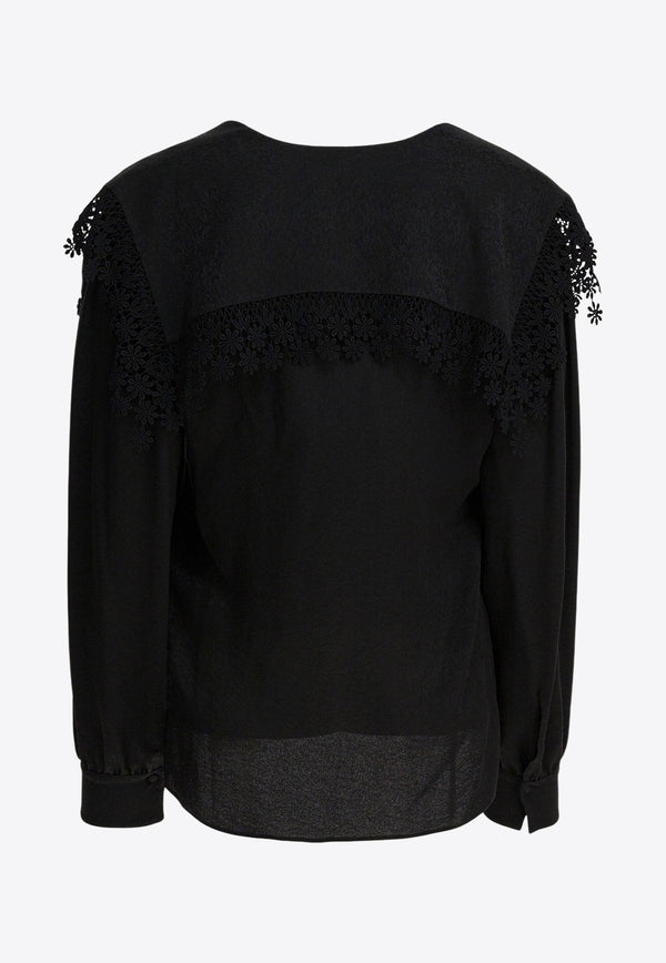 Chloé Lace-Trim Long-Sleeved Blouse Black CH25WHT15332001_feee84b6-e2b6-4360-9e91-7396c1c0718f