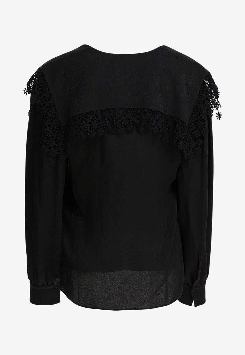 Chloé Lace-Trim Long-Sleeved Blouse Black CH25WHT15332001_feee84b6-e2b6-4360-9e91-7396c1c0718f