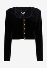 Chloé Spencer Velvet Cropped Jacket Black CH25WVE34091001_575057dc-2b60-4ca7-bece-6842c196781a