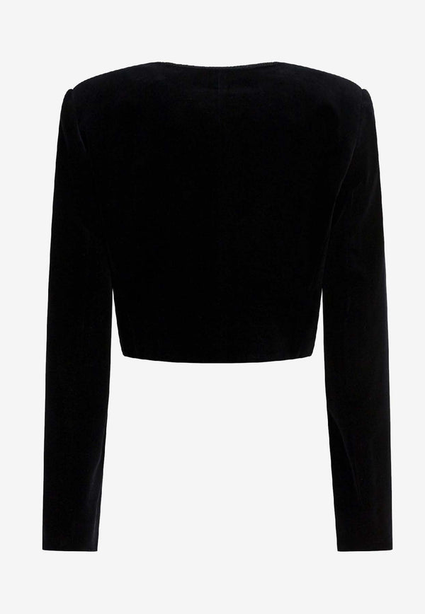 Chloé Spencer Velvet Cropped Jacket Black CH25WVE34091001_575057dc-2b60-4ca7-bece-6842c196781a