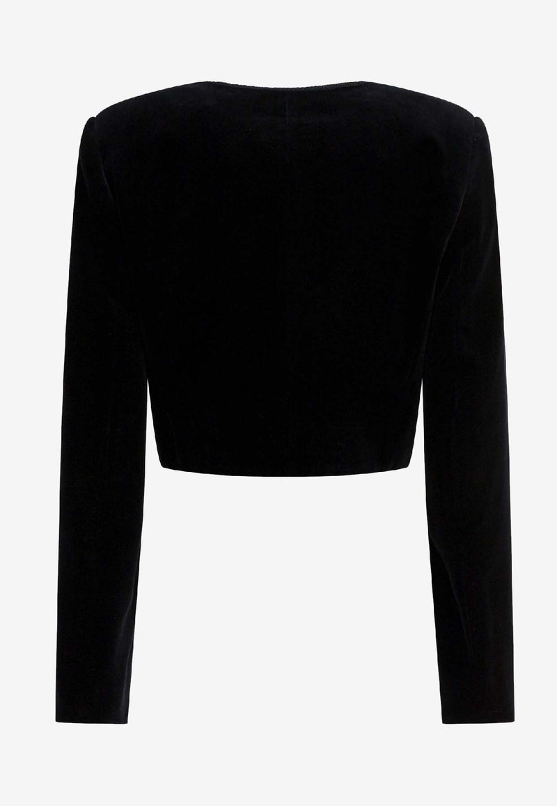 Chloé Spencer Velvet Cropped Jacket Black CH25WVE34091001_575057dc-2b60-4ca7-bece-6842c196781a