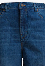 Chloé Logo Patch Wide-Leg Jeans Blue CHC24ADP02150402_82084