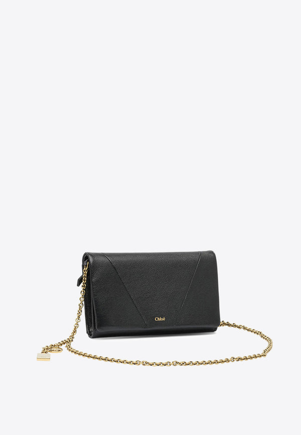 Chloé Spin Leather Clutch Bag Black CHC25SP495O37001_82218