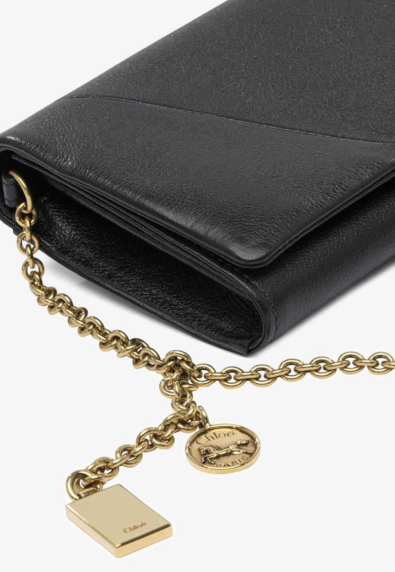 Chloé Spin Leather Clutch Bag Black CHC25SP495O37001_82218