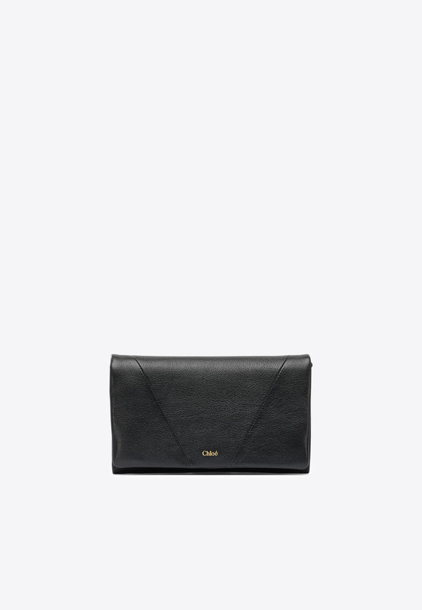Chloé Spin Leather Clutch Bag Black CHC25SP495O37001_82218