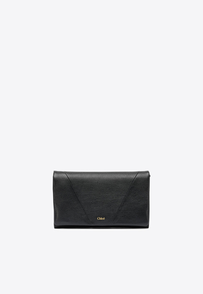 Chloé Spin Leather Clutch Bag Black CHC25SP495O37001_82218